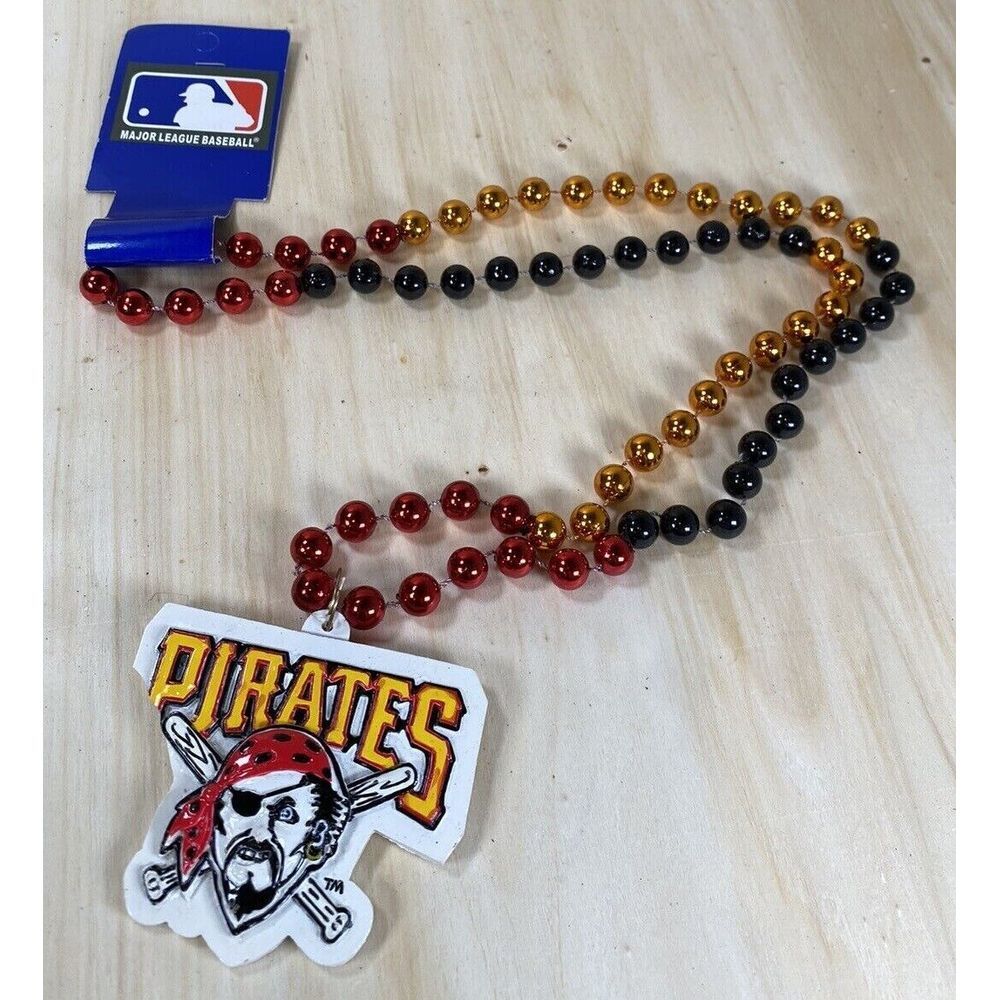 Pittsburgh Pirates MLB Baseball Team Mardi Gras Beads Necklace‎ Medallion Logo